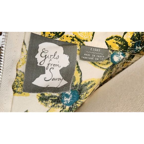 Anthropologie Girls from Savoy Midi Pinup Dress Burgeoning Sunflower Sz 8 NWOT - Picture 6 of 8